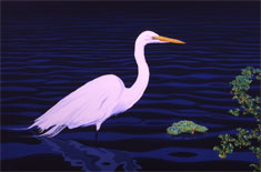 White Egret painting